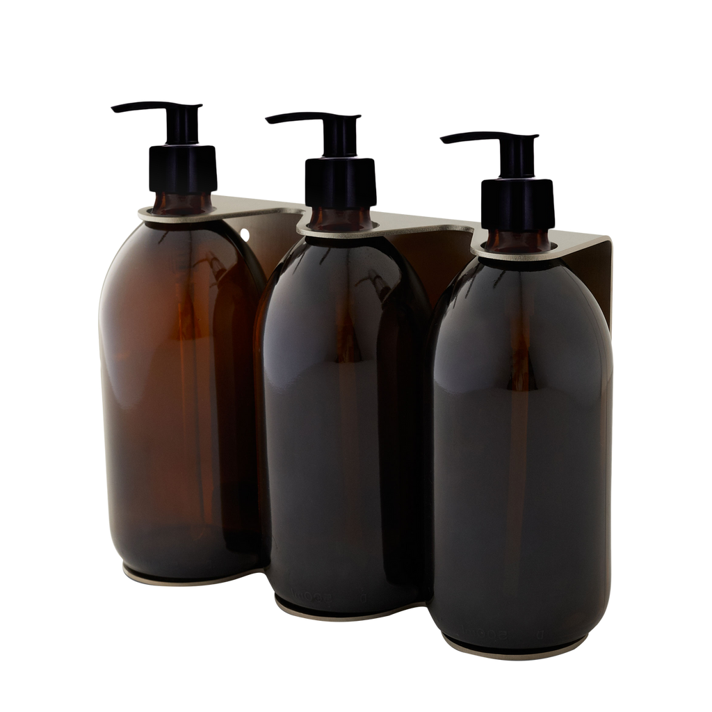 Triple Wall Mounted Soap Dispenser in Nickel