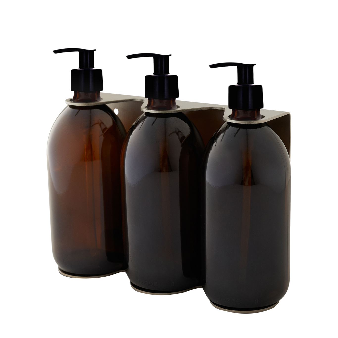 Triple Wall Mounted Soap Dispenser in Nickel