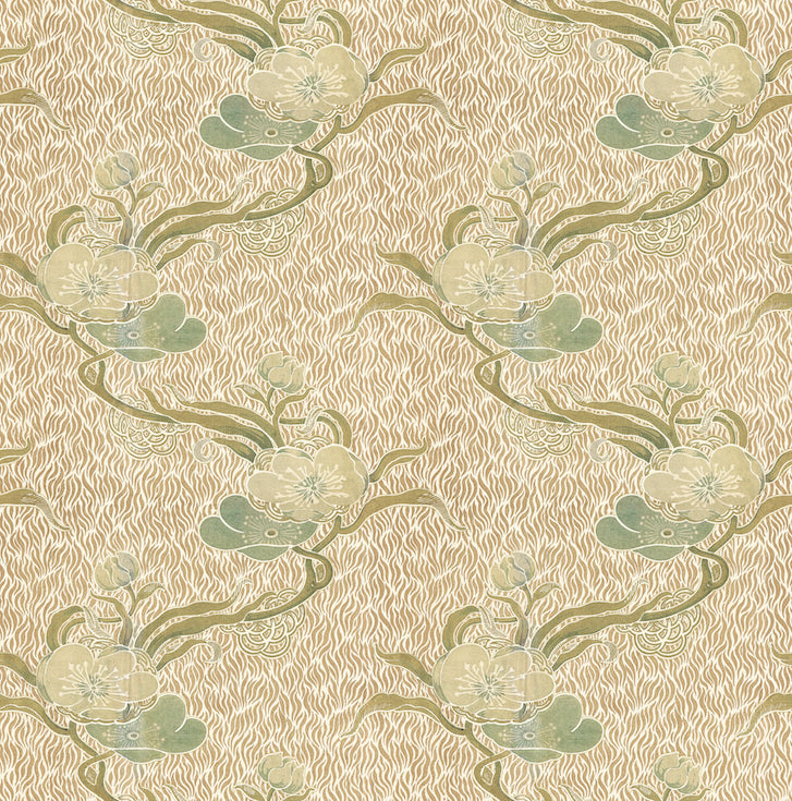 Nouveau Blossom Gold Wallpaper
