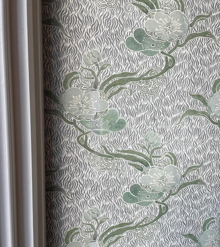 Nouveau Blossom Verte Wallpaper