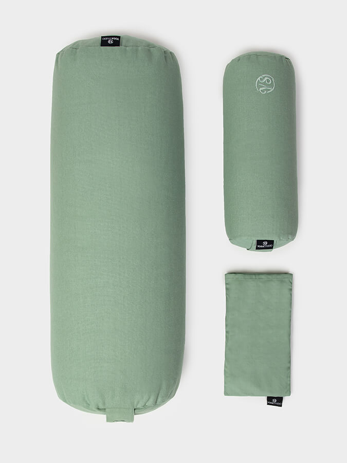 Organic Meditation Bolster and Eye Pillow Set for Yoga and Relaxation