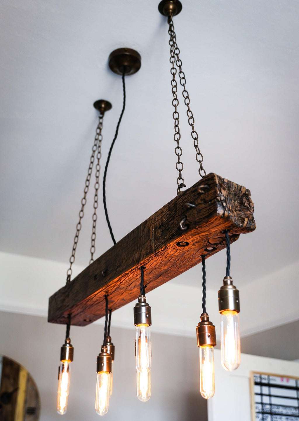 Oak Beam Chandelier Bespoke Made to Order