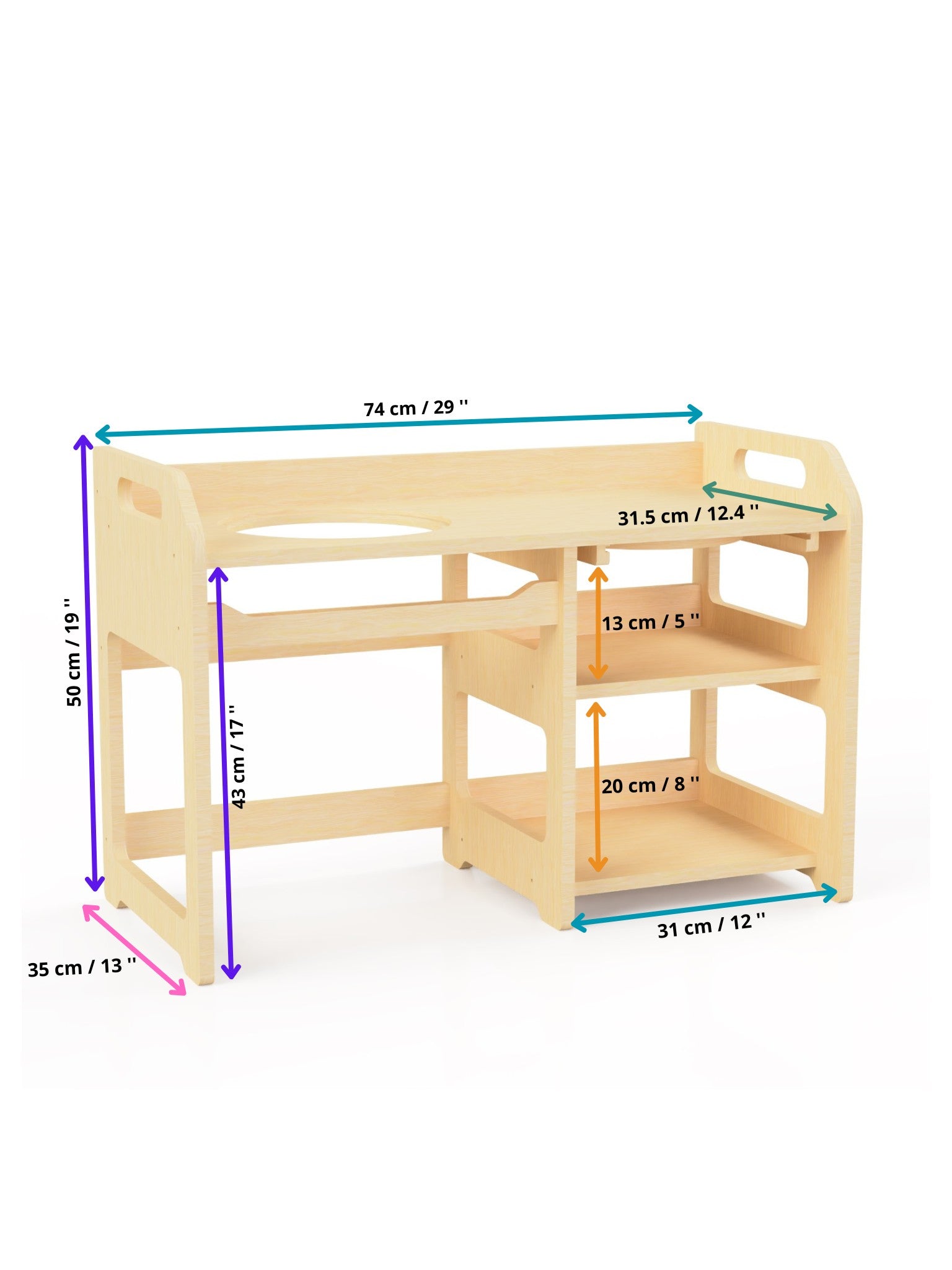 montessori wooden washbasin for toddlers in a bright, minimalist playroom setting