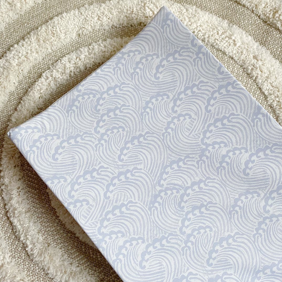 Anti-Roll Wedge Changing Mat - Blue Ocean Waves Print