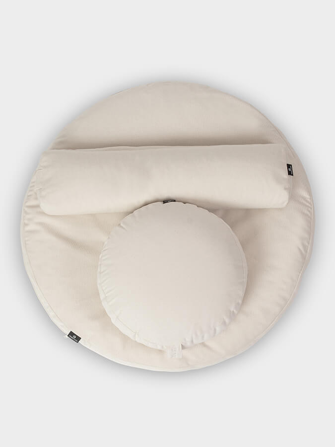 Organic Round Meditation Cushion Kit with Zafu and Bolster