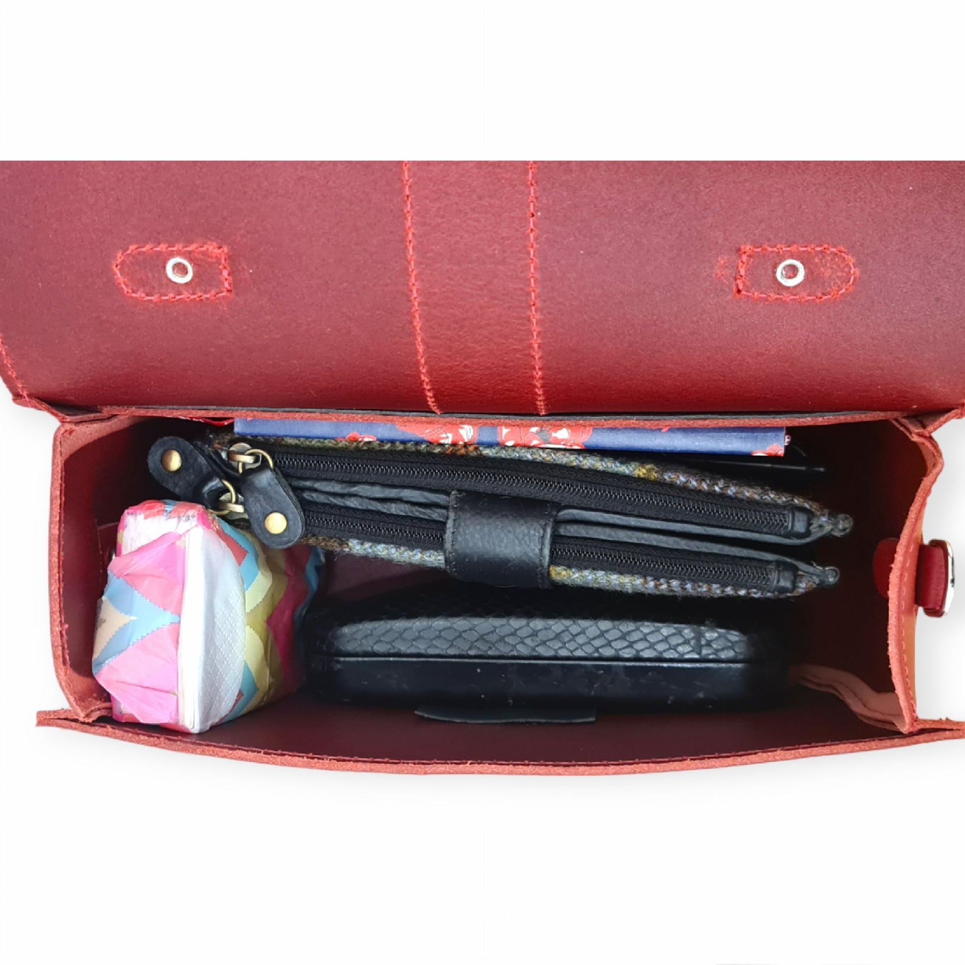 Olympia Handmade Leather Bag in Pillar Box Red