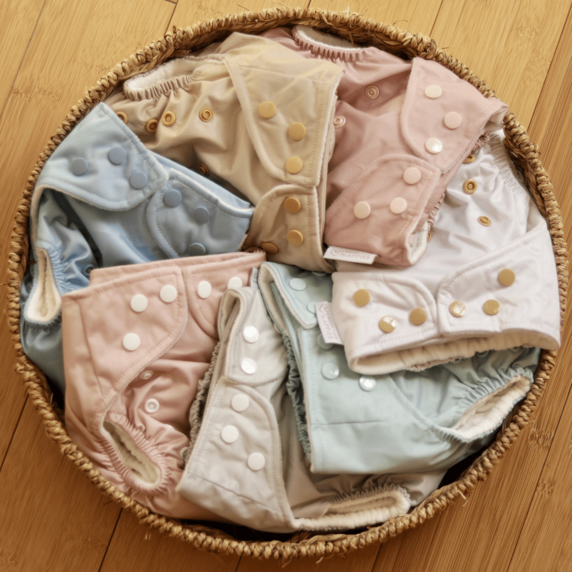 One Size Reusable Cloth Nappy in Dusty Blue