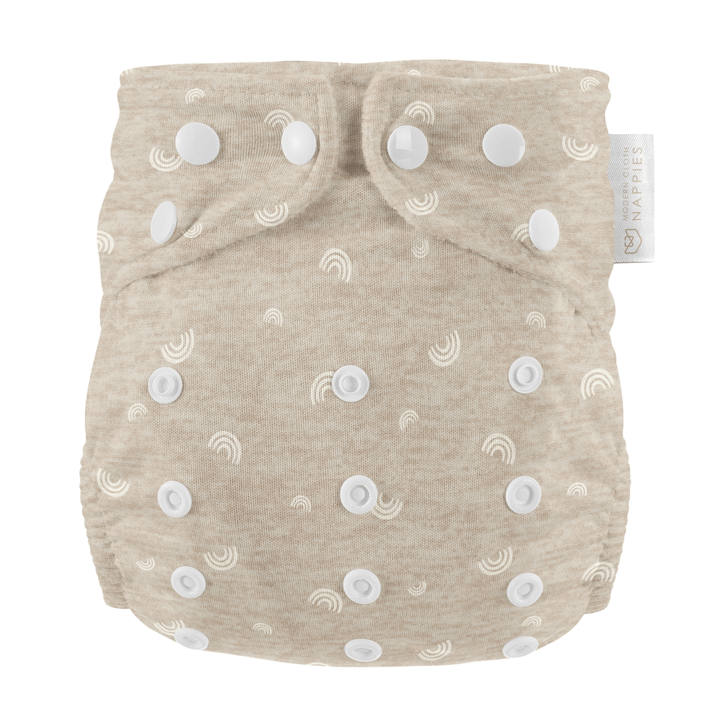 Rainbow Oatmeal One Size Reusable Cloth Nappy Birth to Potty