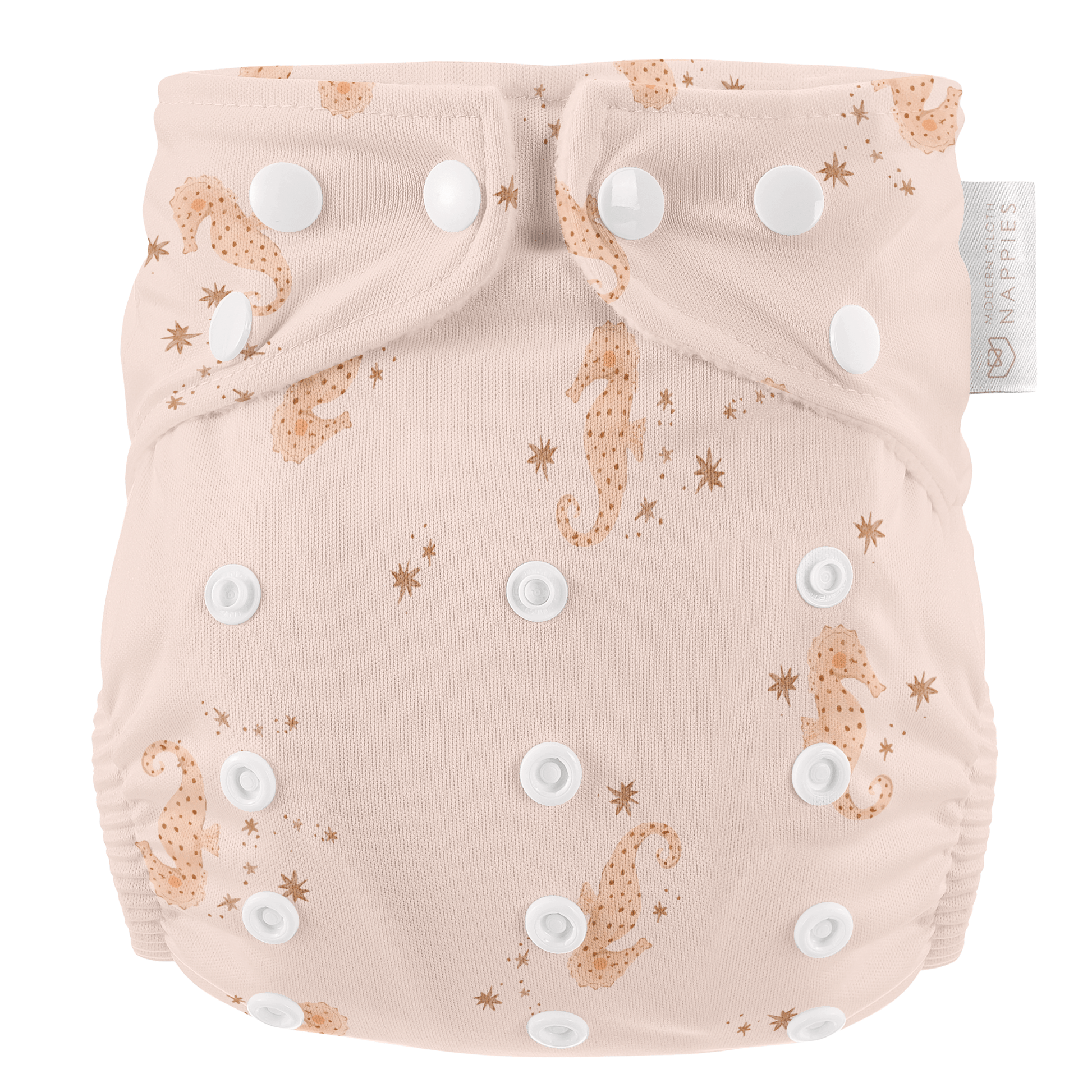 One Size Baby to Toddler Reusable Swim Nappy in Seahorse Snuggles
