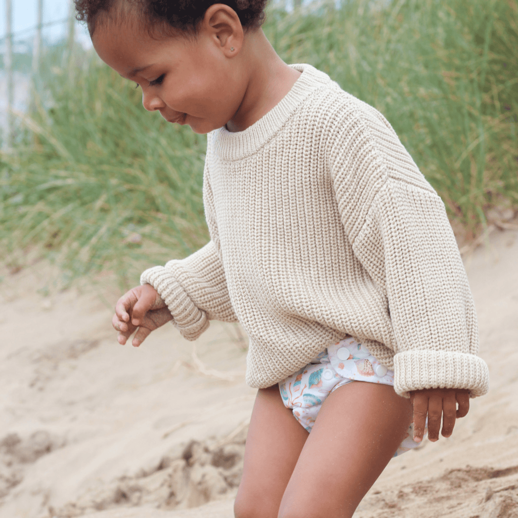 One Size Reusable Swim Nappy Baby to Toddler Seashell Belle