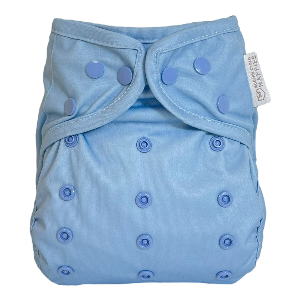 One Size Reusable Cloth Nappy Wrap in Dusty Blue