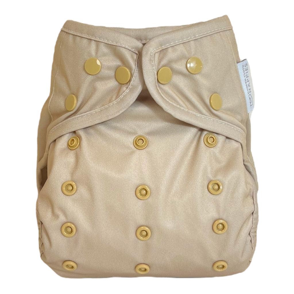 One Size Reusable Cloth Nappy Wrap in Soft Sand
