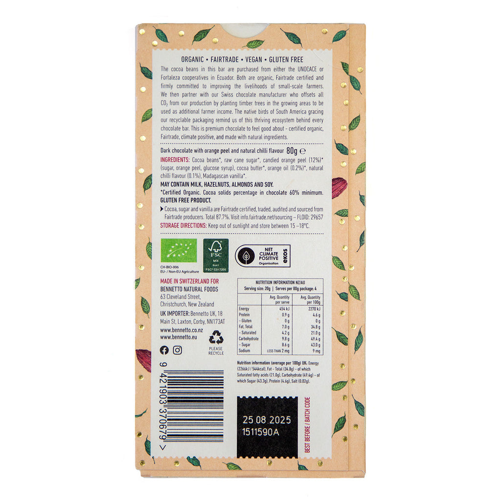 Dark Chocolate Orange and Chilli Bar