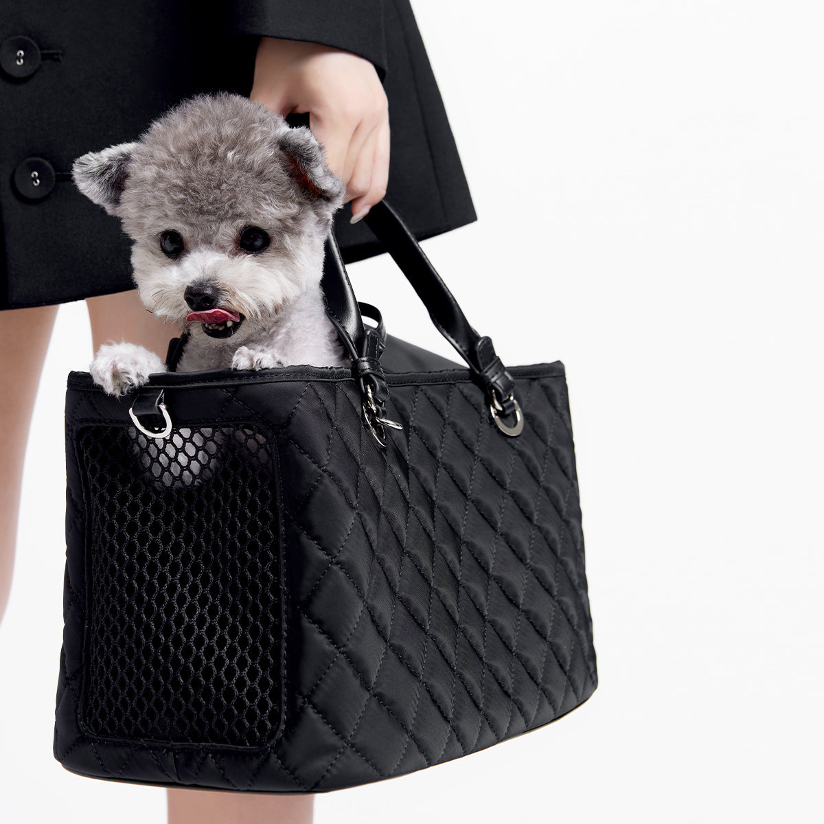 Black Cuboid Pet Travel Bag