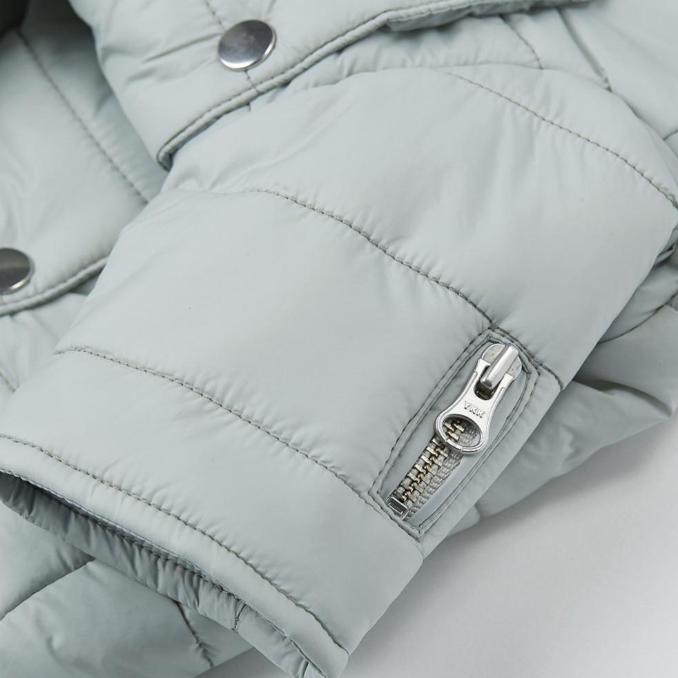 Double Button Puffer Jacket in Mint