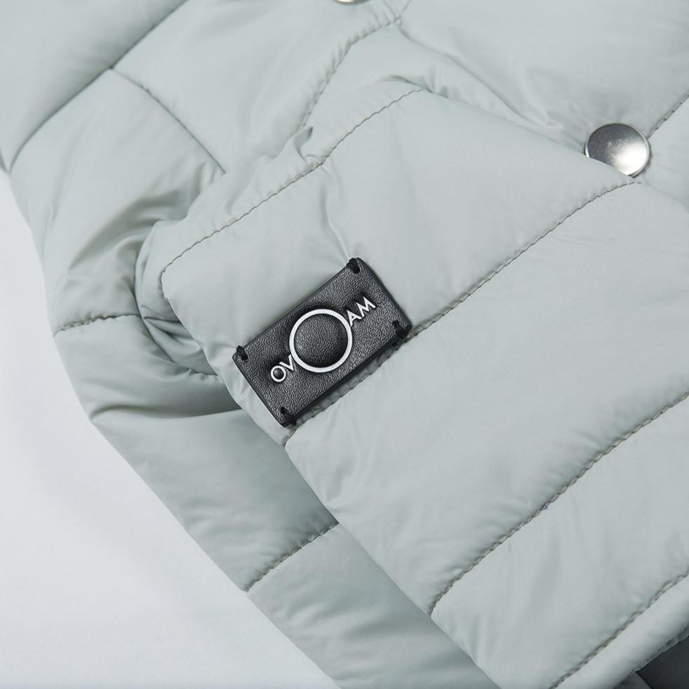 Double Button Puffer Jacket in Mint