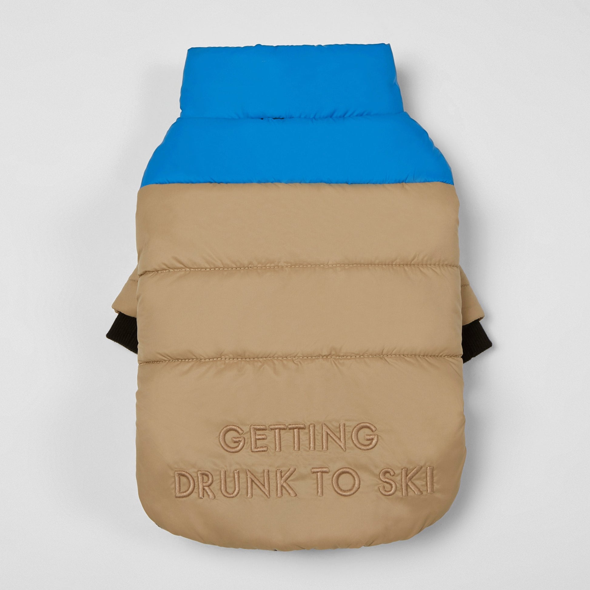Contrast Button Up Puffer Ski Jacket