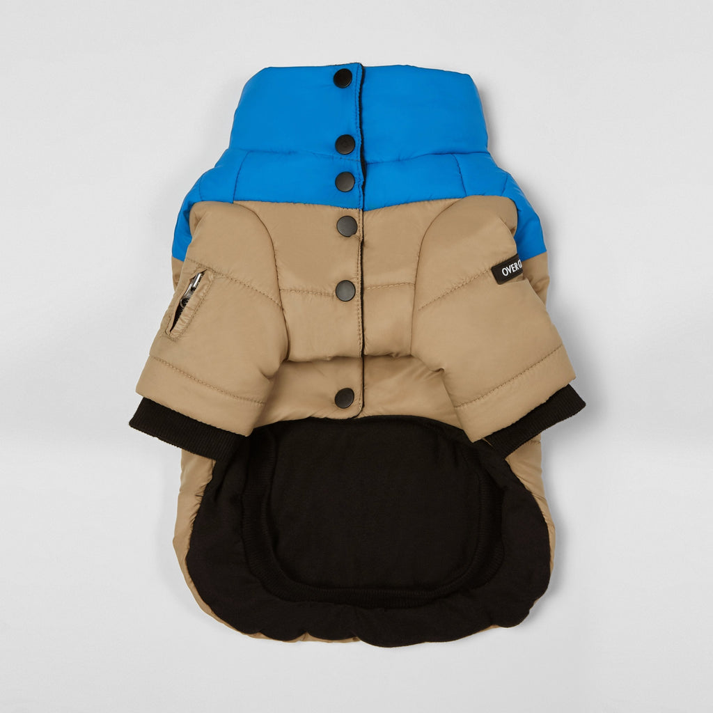 Contrast Button Up Puffer Ski Jacket