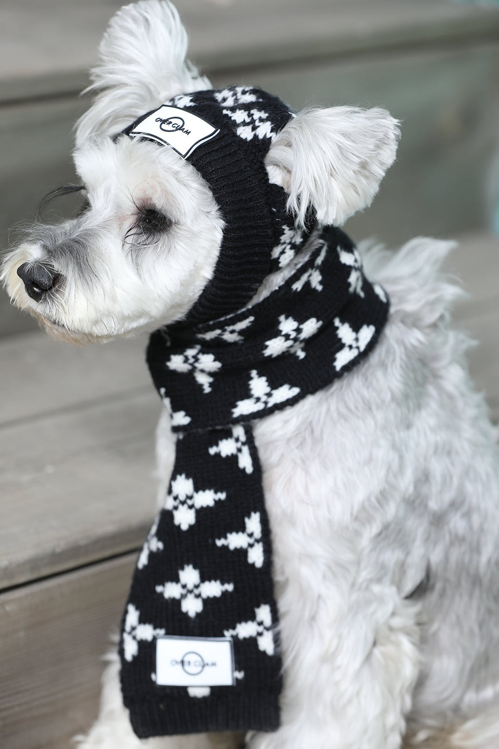 Floral Jacquard Woolen Pet Scarf