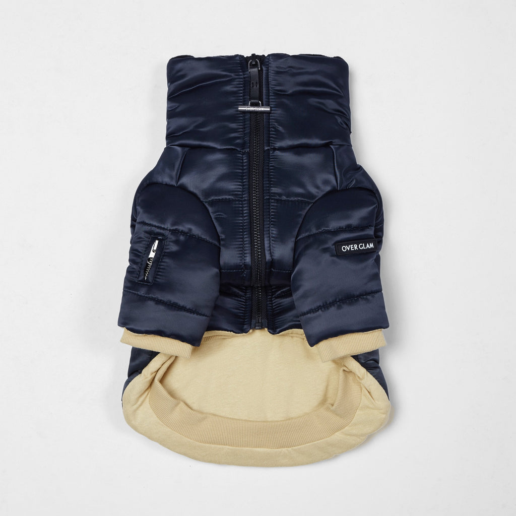 Glossy Zip Up Puffer Ski Jacket
