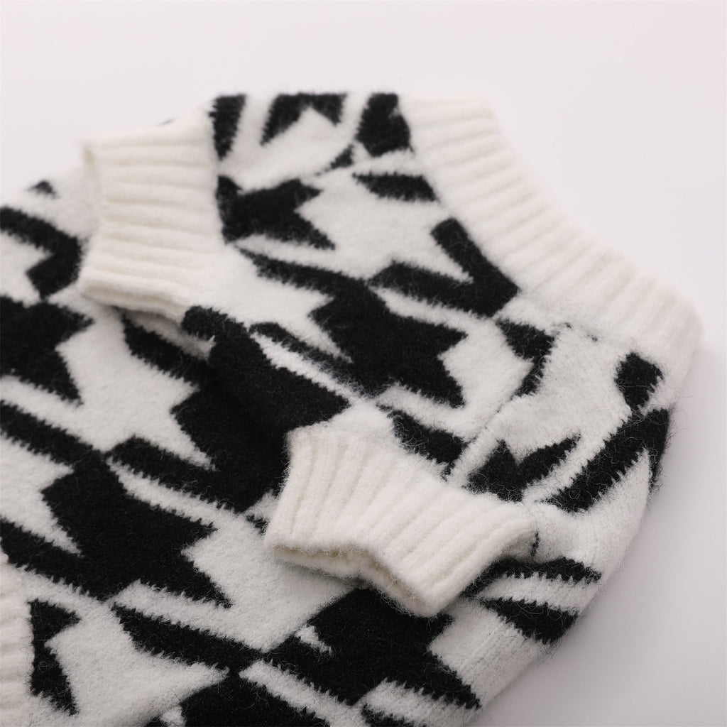 Houndstooth Wool Blend Jumper