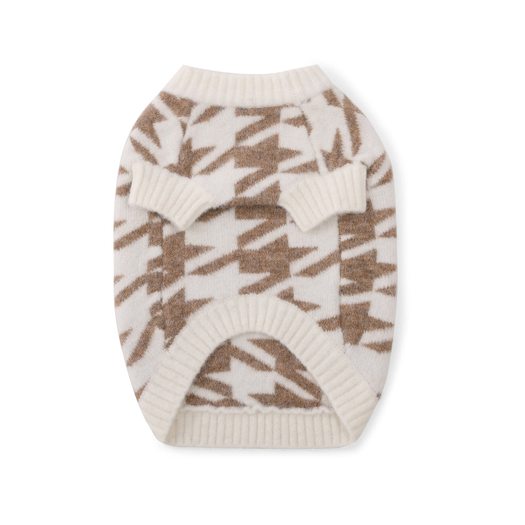 Houndstooth Wool Blend Jumper
