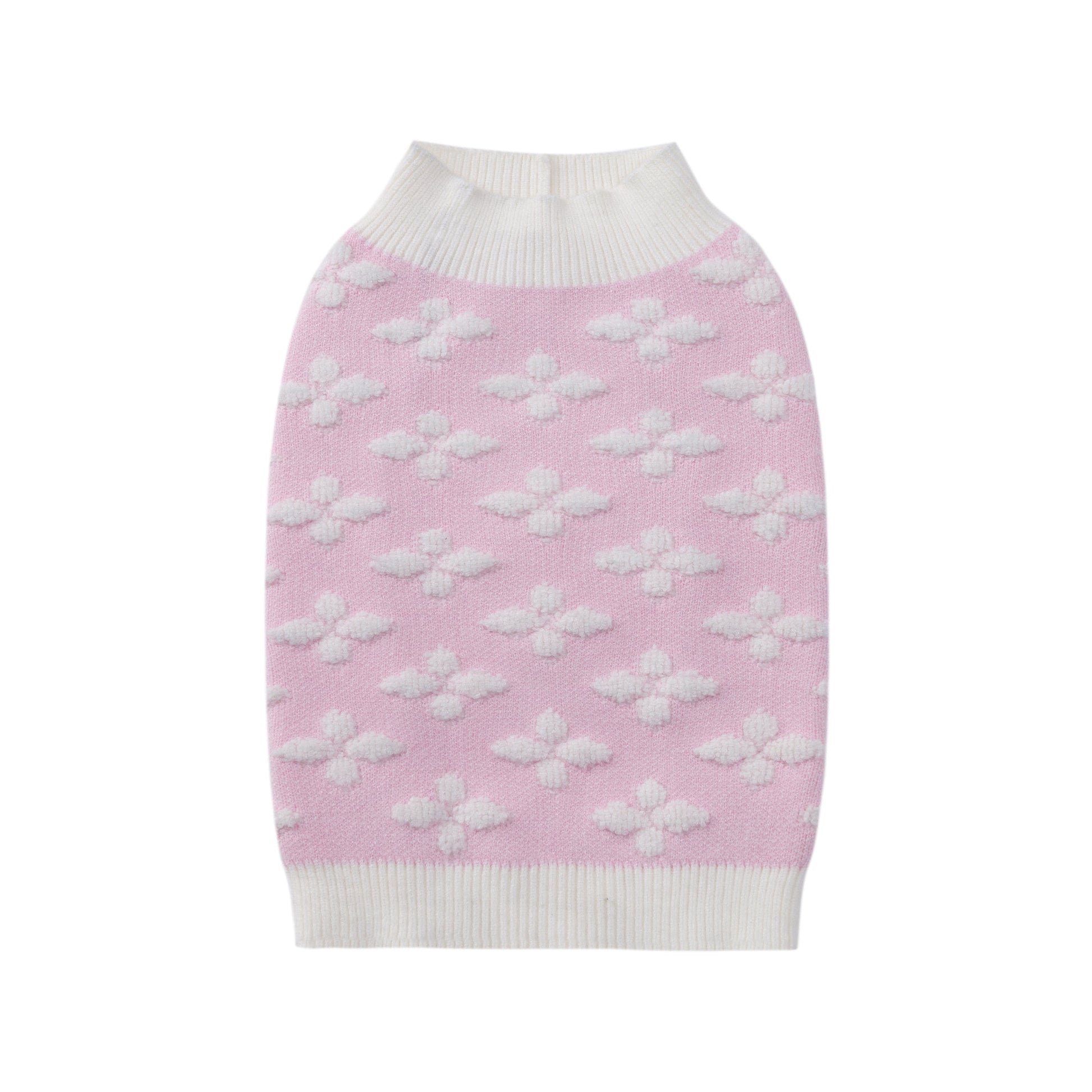 Sleeveless Floral Textured Jumper