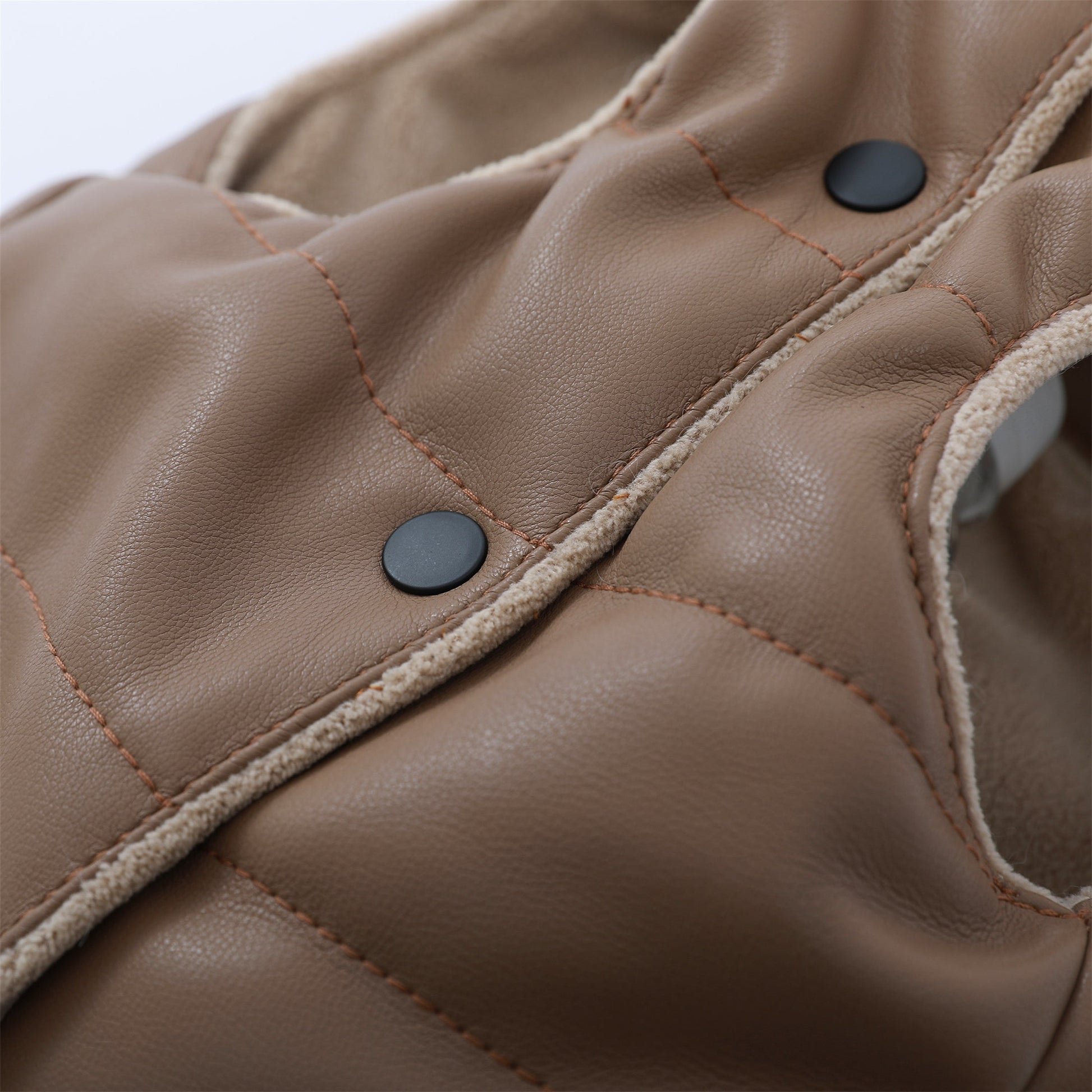 Sleeveless Leather Jacket with Harness Detail
