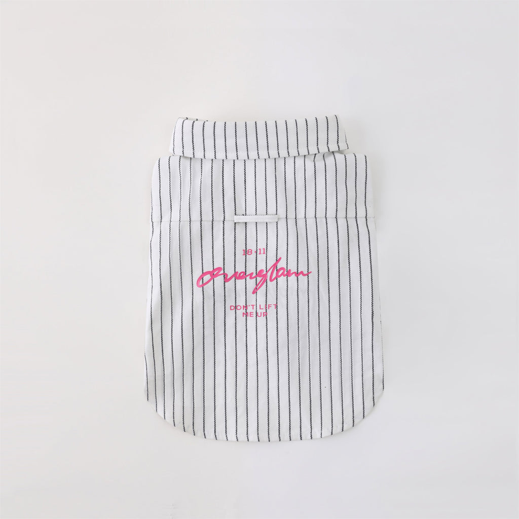 Striped Button Up Shirt in White