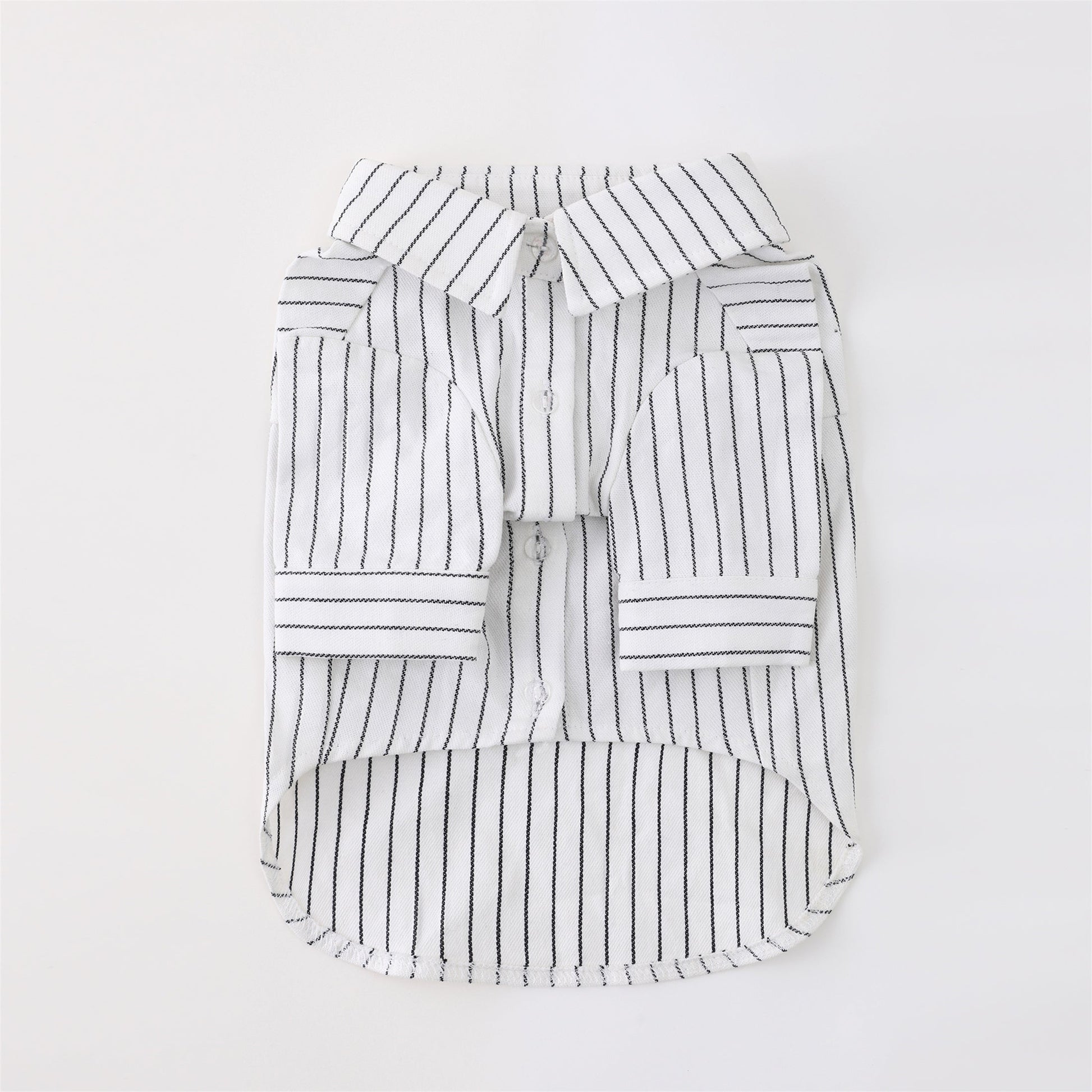 Striped Button Up Shirt in White
