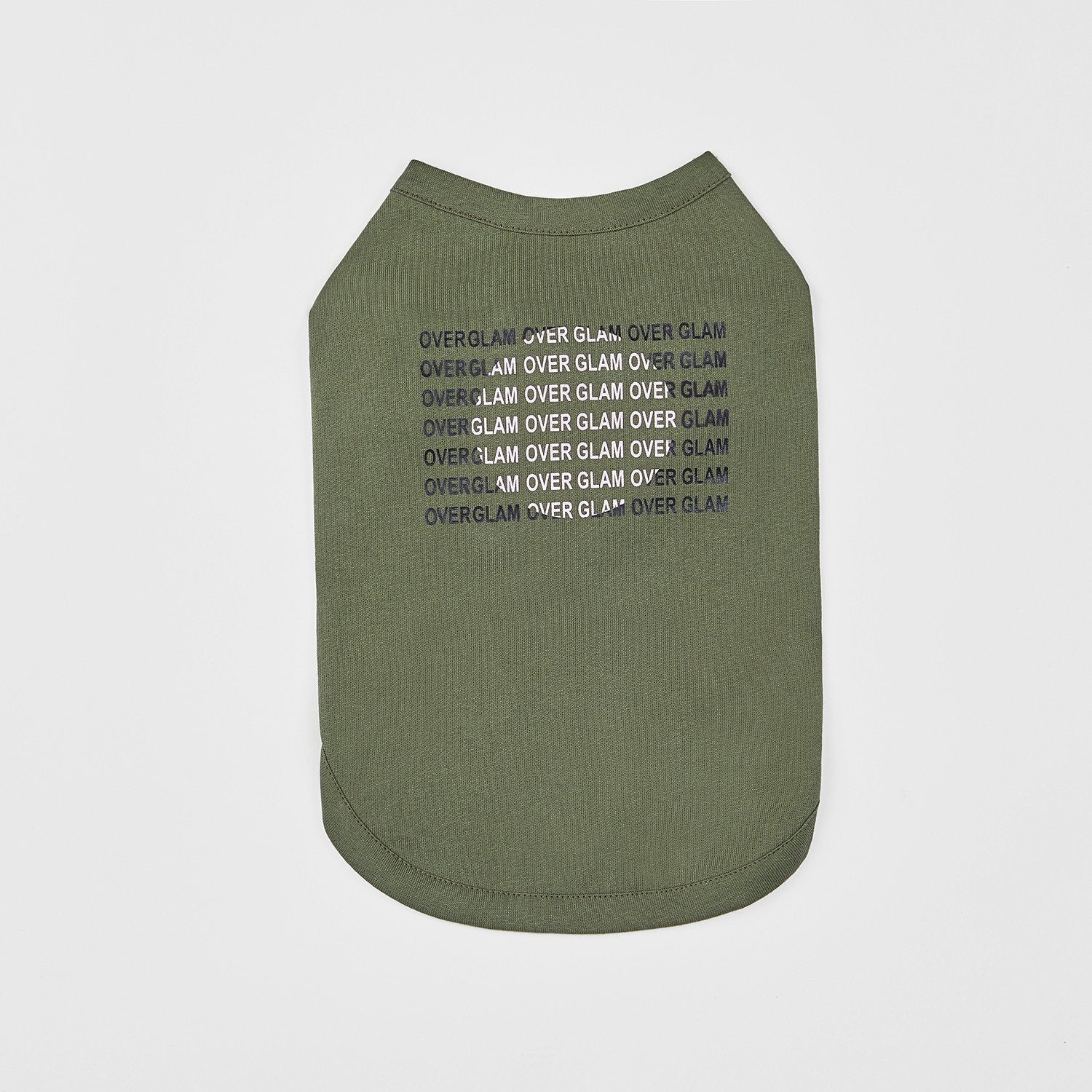 Green Cotton T-Shirt with Overglam Logo Pattern