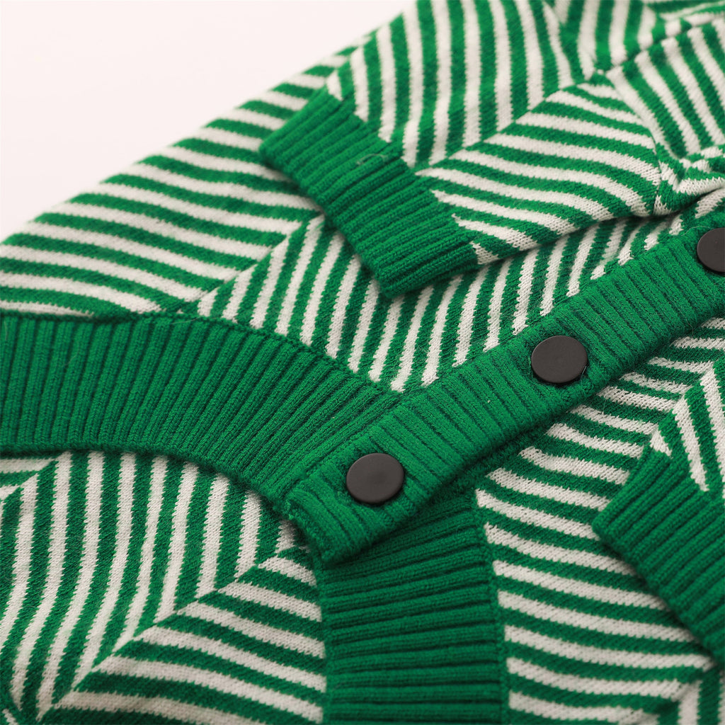 Zig Zag Striped Cardigan Sweater