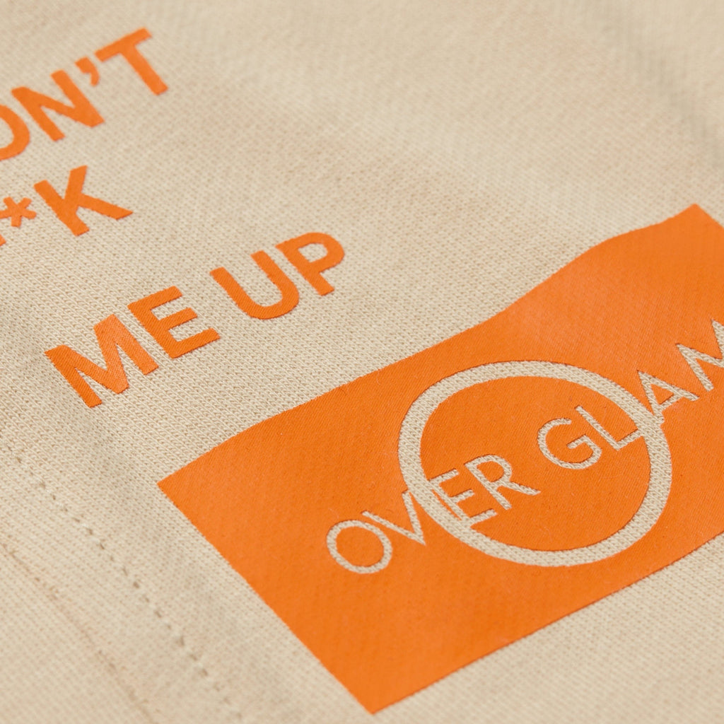 Don't Mess Me Up Hoodie White and Apricot