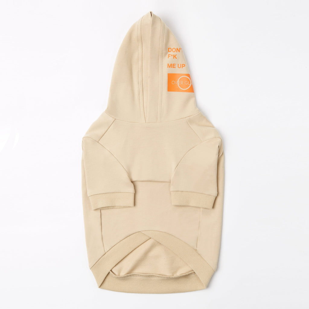 Don't Mess Me Up Hoodie White and Apricot
