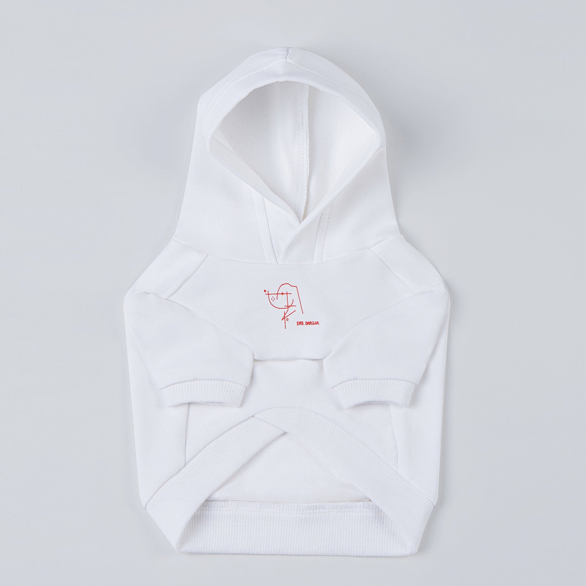 Stick Figure Hoodie in White and Mint Green