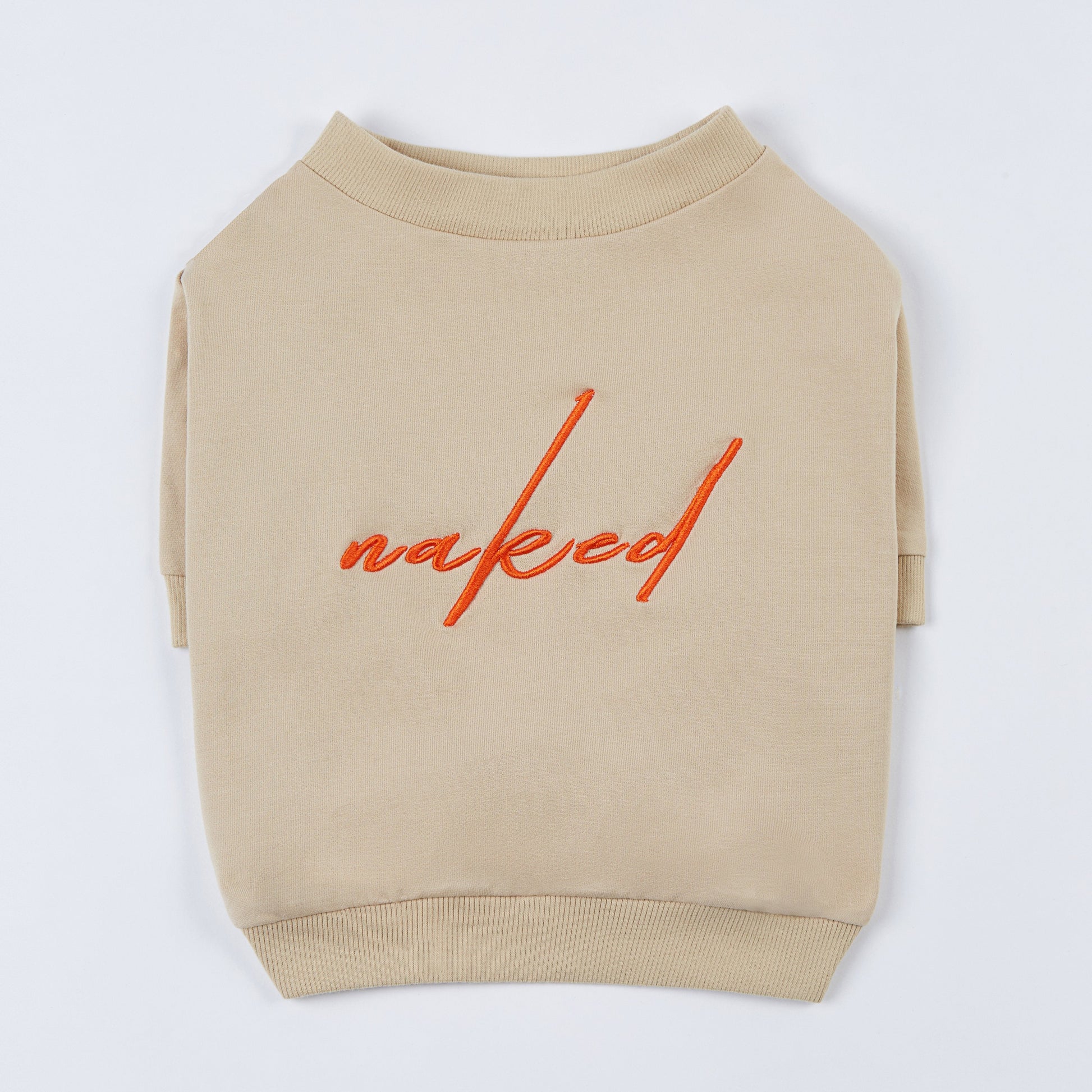 Naked Embroidered Sweatshirt in White and Apricot