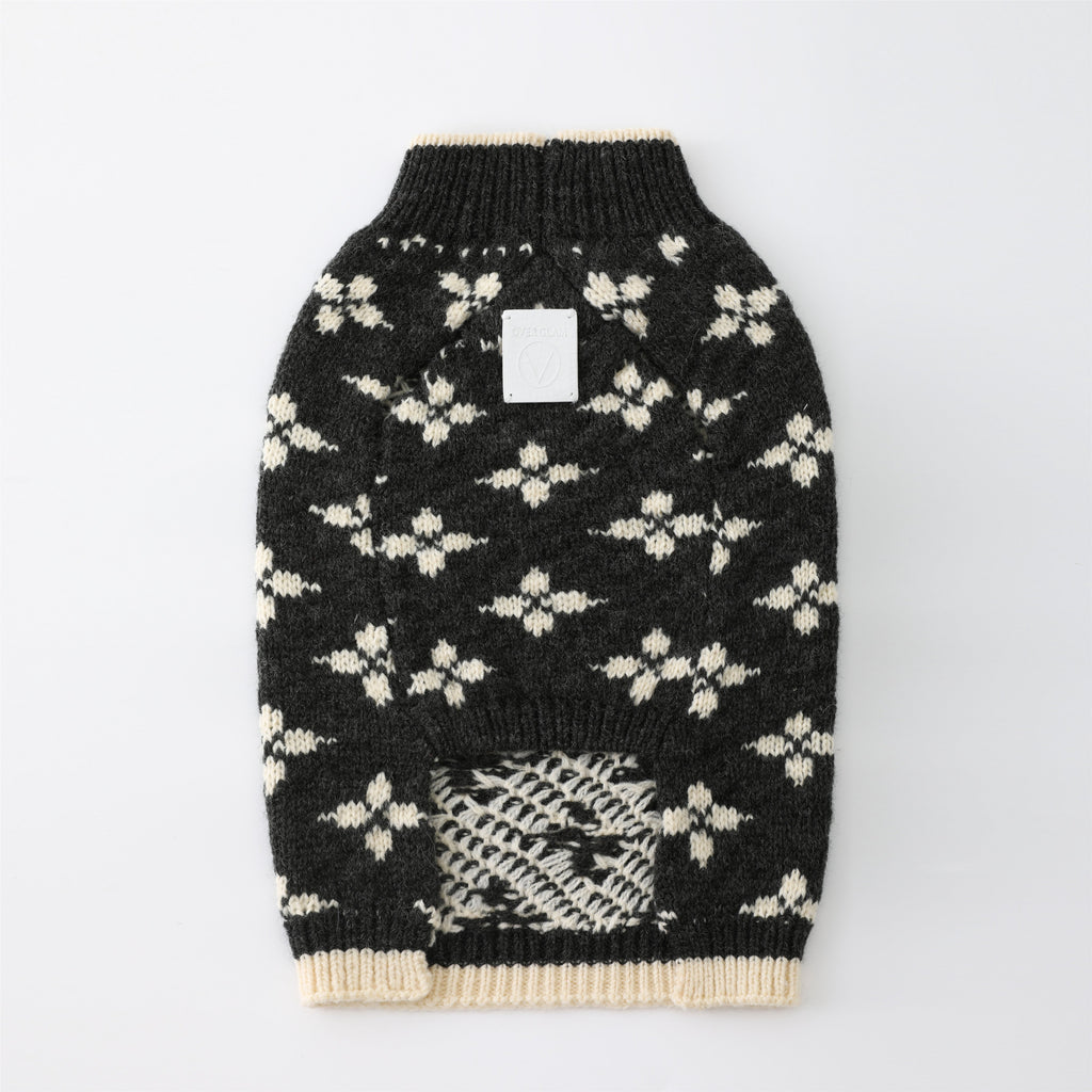 Sleeveless Floral Jacquard Jumper in Dark Grey