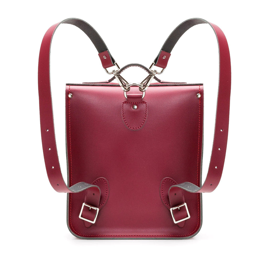 Handmade Leather City Backpack in Oxblood