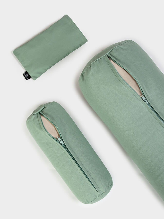 Organic Meditation Bolster and Eye Pillow Set for Yoga and Relaxation