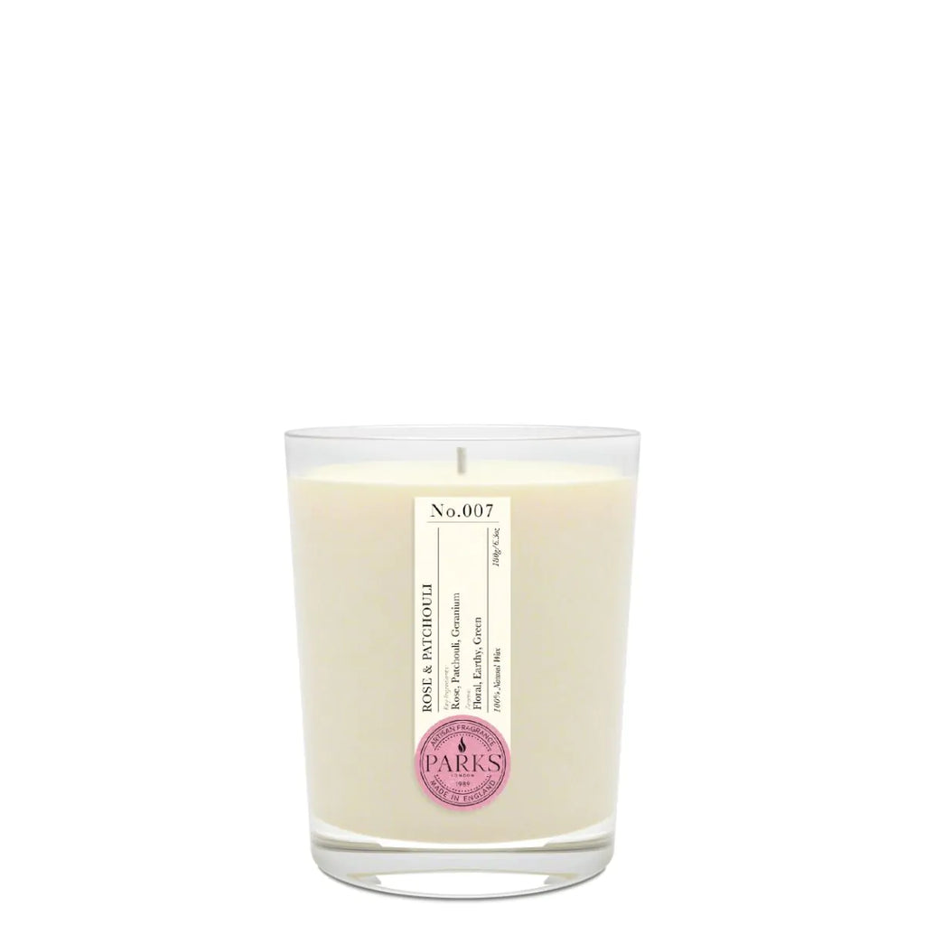 Rose and Patchouli Single Wick Scented Candle 180g