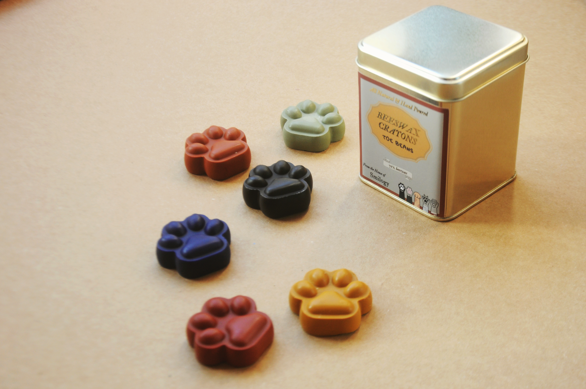 Toe Beans All Natural Beeswax Paw Print Crayons