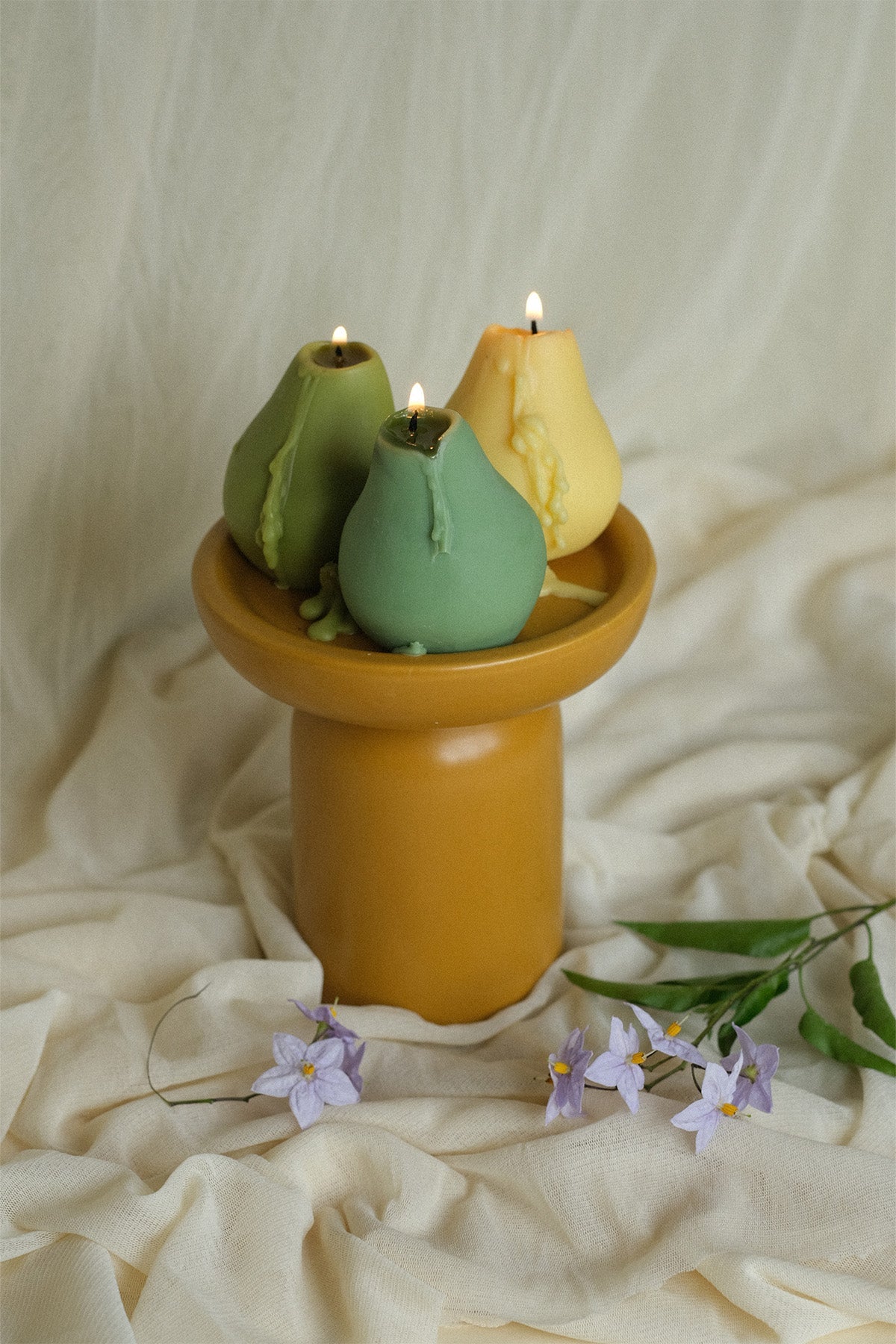 Pear Shaped Candles Bundle of 3