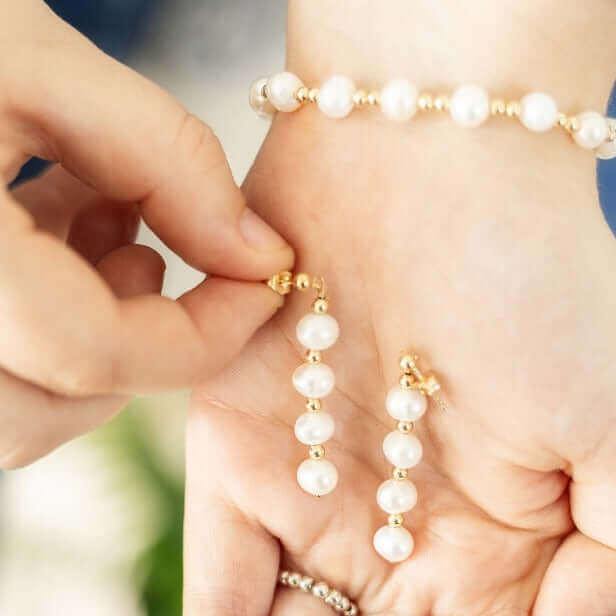Pearl Drop Earrings in Sterling Silver or Gold Filled