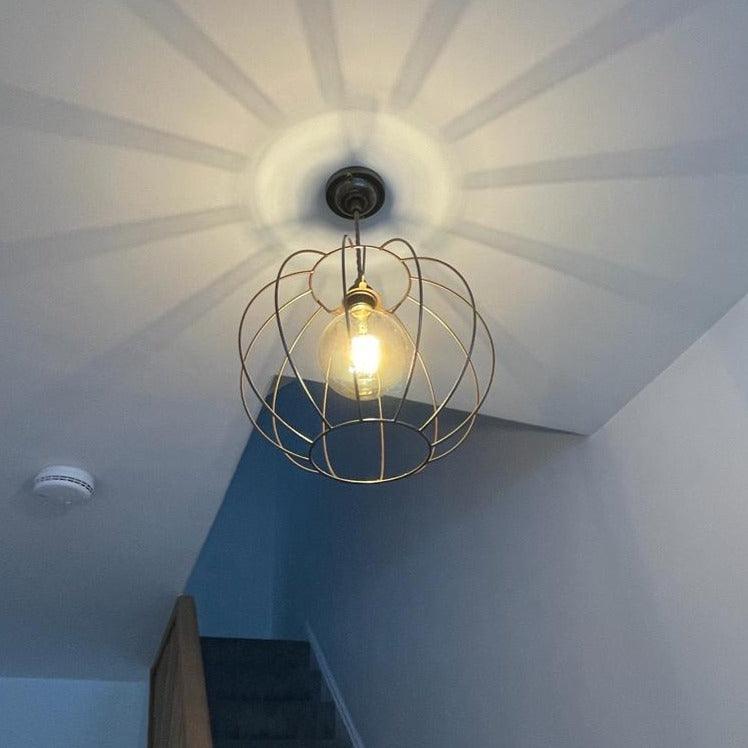 XXL Pumpkin Pendant Light with Custom Cable and Shade