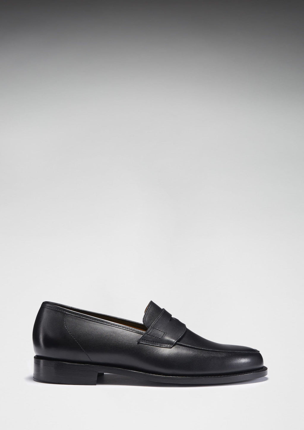 Black Leather Loafers with Welted Sole