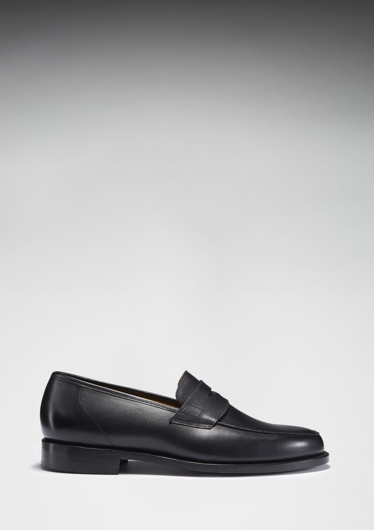Black Leather Loafers with Welted Sole