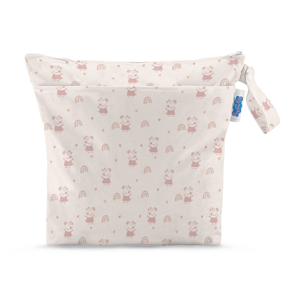 Peppa Pig Grab and Go Nappy Wet Bag Pink Rainbows