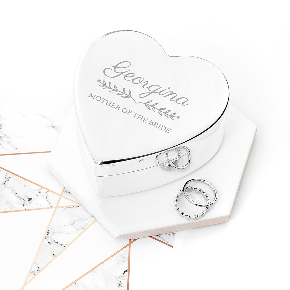 Personalised Heart Jewellery Box for Bridesmaids