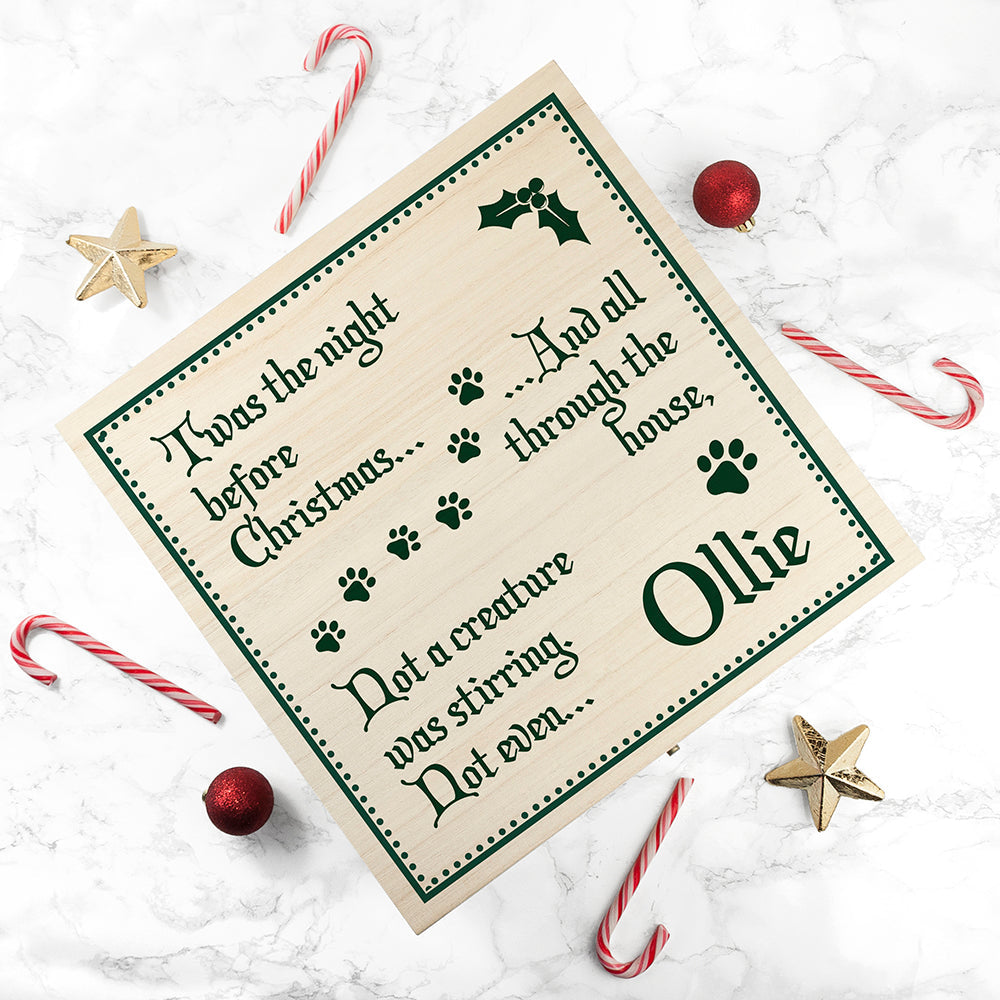Personalised Pet Christmas Eve Box with Twas The Night Before Design