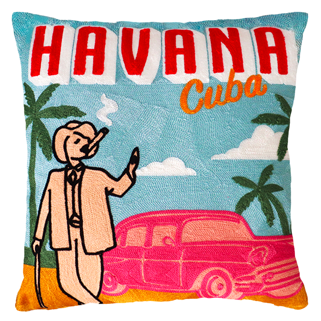 Havana Cuba Needlepoint Cushion